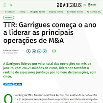 TTR: Garrigues comea o ano a liderar as principais operaes de M&A